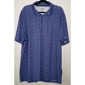 Snake Eyes Shirt Men's XL Blue Logo All Over Print Performance Golf Polo Eyes